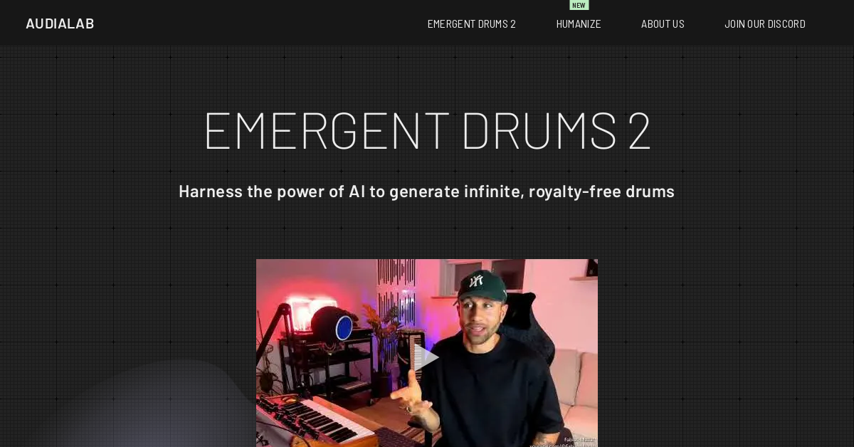 Emergent Drums - AI Audio Generator tool